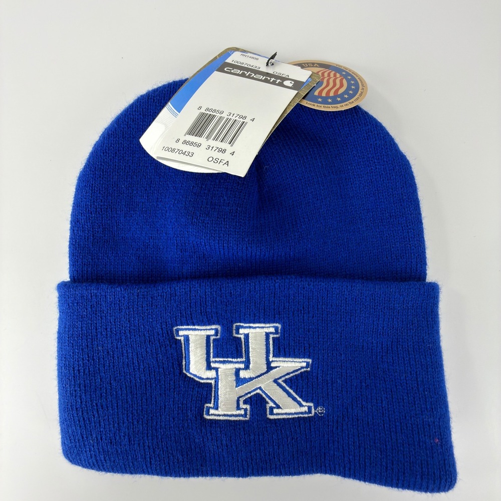 Carhartt‎ Kentucky Wildcats Embroidered Beanie Toboggan One Size Blue NWT NOS